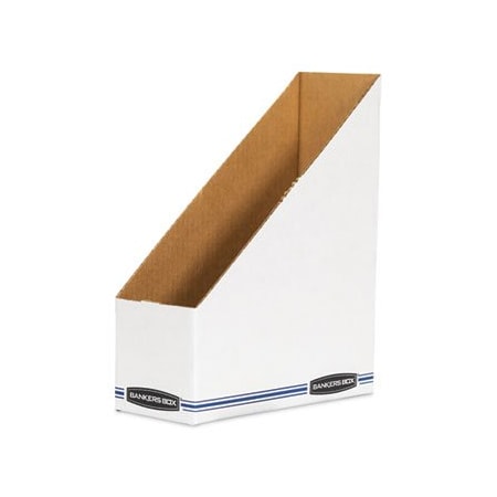 BankersBox, Corrugated Cardboard Magazine File, 4 X 9 1/4 X 11 3/4, White, 12PK